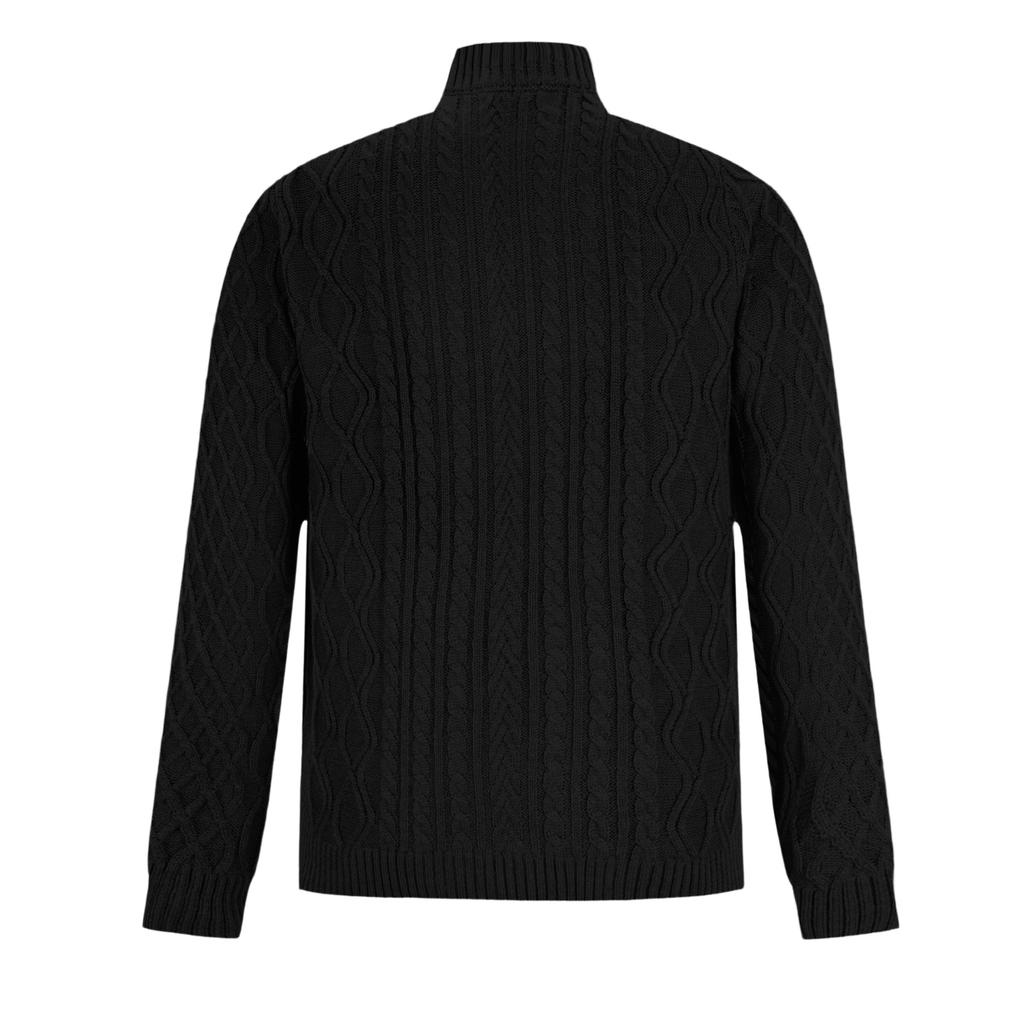 Men's Fashion Knitting Pullover Long Sleeves Loose Flip Collar Sweater