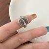 Elegant Butterfly Zircon Silver Ring: Women's High-End Luxury Style Jewelry