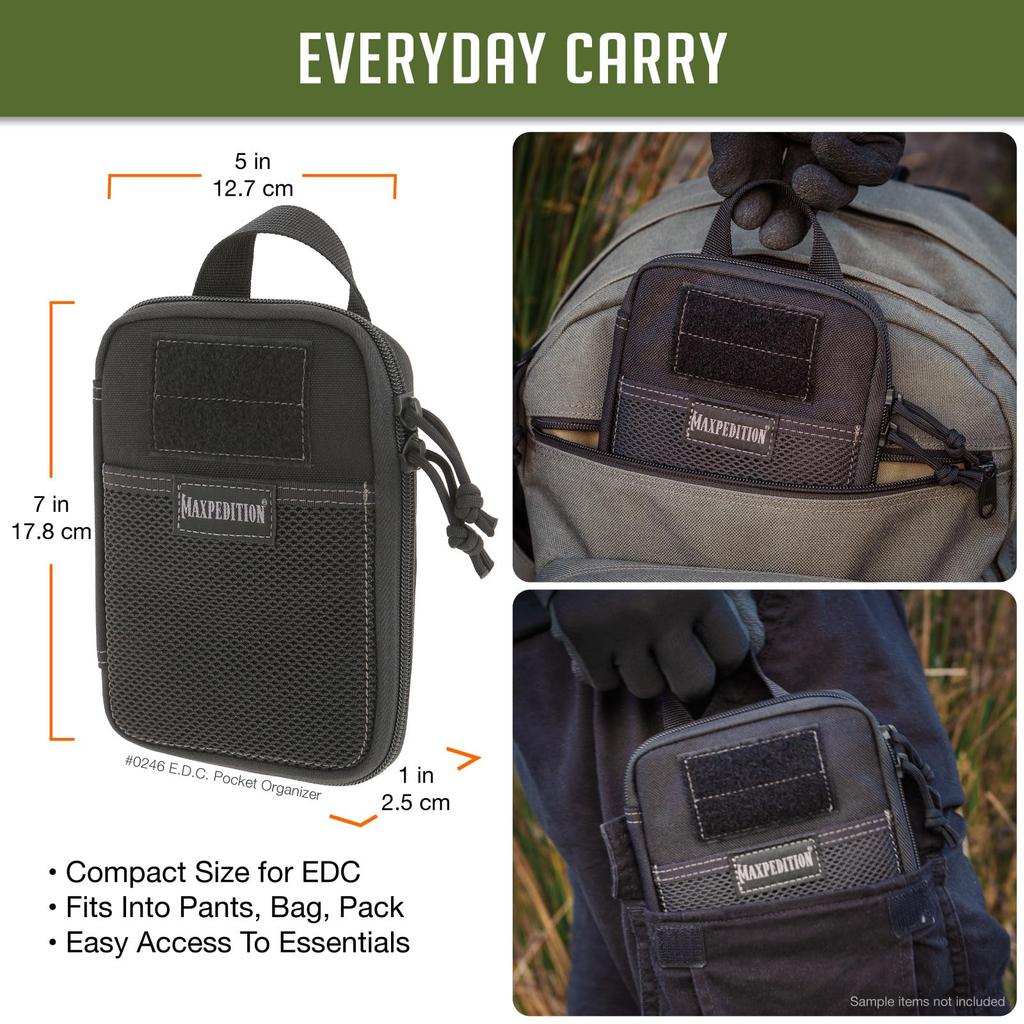 Maxpedition 0246B Pocket Black E.D.C. Organizer, [Used]