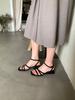 Fashion Spring Shoes 2025 Sandals Clear Heels Med Ankle Strap Clogs Wedge Square Toe New Comfort Retro Medium Fashion Summer Platform Lo