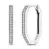 Sparkling Heart Hoop Earrings 925 Silver Heart Earring Glitter Zircon Large Circle Earrings Women Fine Jewelry Present