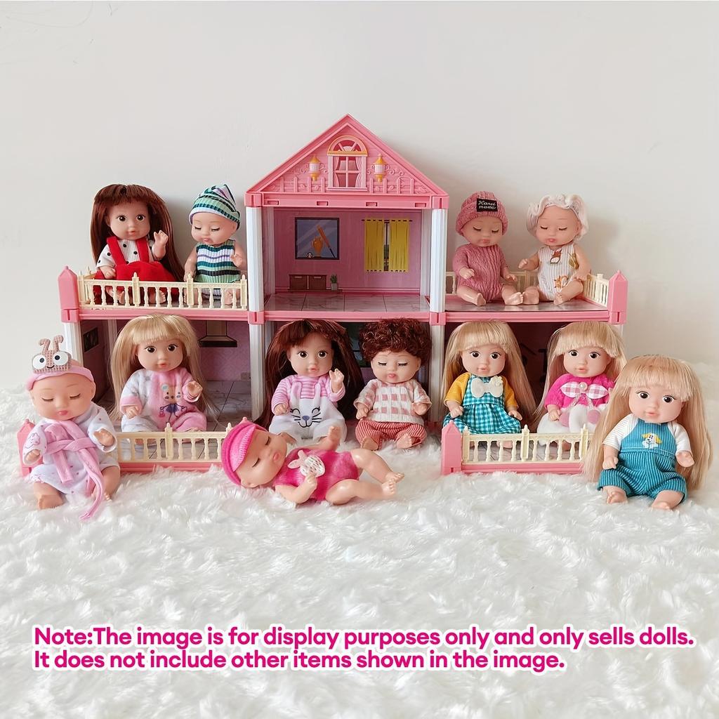 6Pcs Reborn Doll Toy Kit, Simulation Princess Dolls Toy, Mini Cute Sleeping Baby with Clothes Accessories, Birthday Gift for Kid