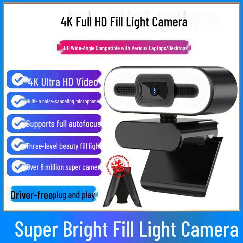 4K HD Webcam for Live Streaming, Video Conferencing, and Online Classes