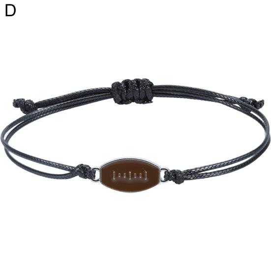 Pulseira esportiva futebol trançado unissex ajustável cera linha pulseira fã presente