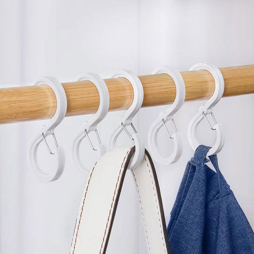 8pcs S-shaped Hooks With Buckle Organizer S Windproof Hook Lock Hook Plastic HOME