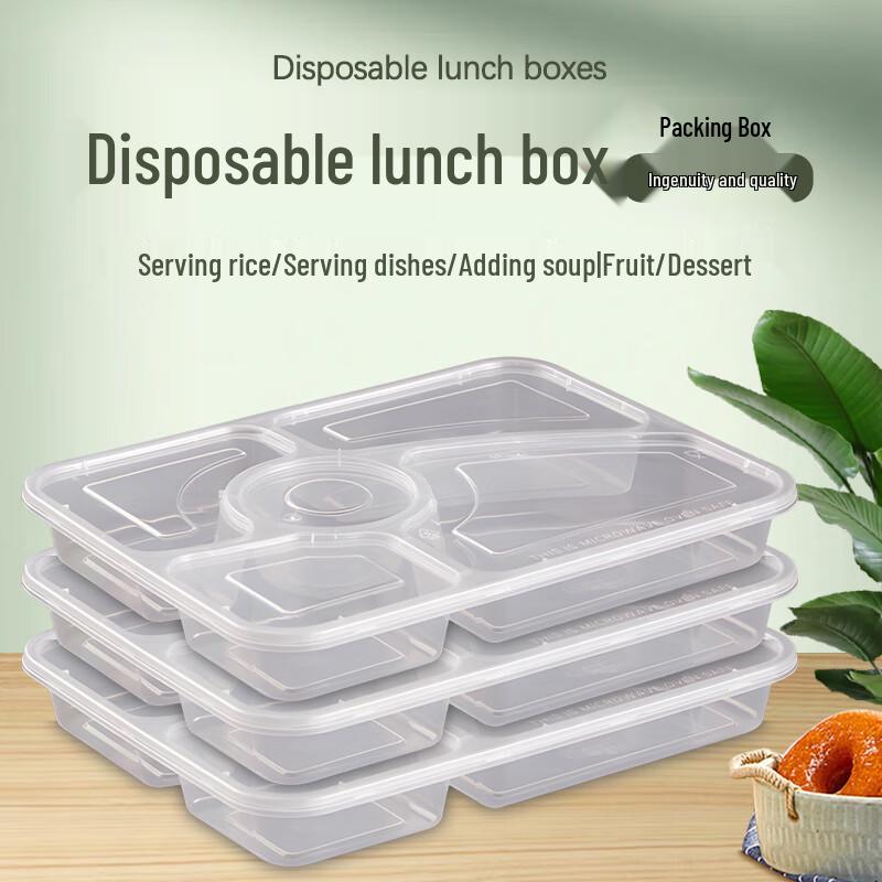 Ronghe 5-Compartment Disposable Microwaveable Food Container