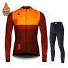 Long Sleeve Winter Cycling Clothing for Men, MTB Jersey, Thermal Fleece, Bib Pants Set, Triathlon, Spain