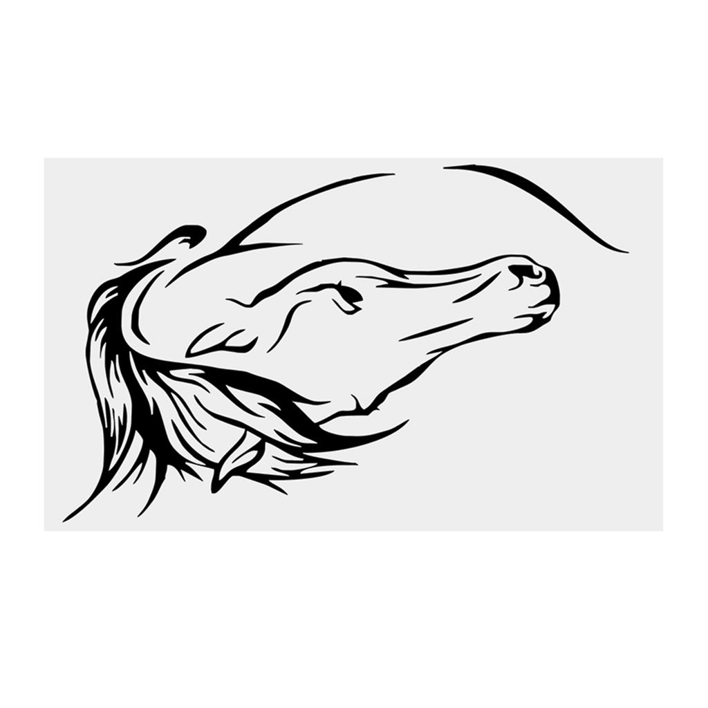 Schwarzer PVC Wandaufkleber Pferd Vinyl Kunst Aufkleber Heim Arbeitszimmer Dekoration Abnehmbar