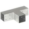 Vidaxl T-Shaped Post Connector, Galvanized Metal, 71X71 Mm