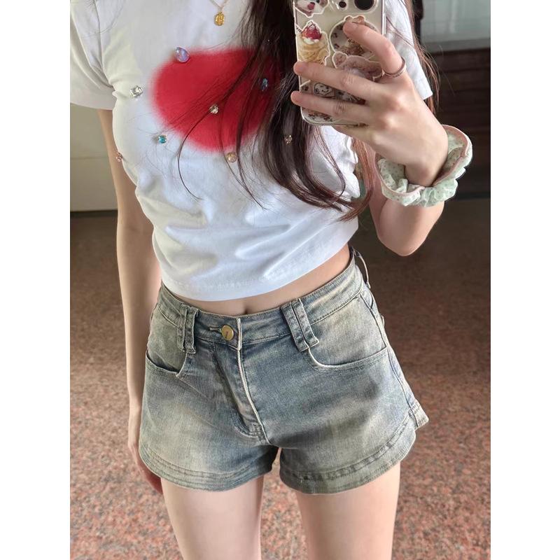 

Women s High Waist Distressed Denim Shorts - Summer A-Line Slimming Style 2XL