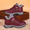 New Autumn and Winter High-top Cotton Shoes, Leather Plush Snow Outdoor Warm Walking Shoes, Mother's Shoes
