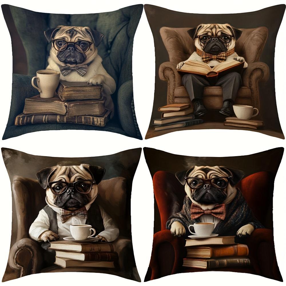 1/4pcs Pug-Inspired Decorative Pug Pillow Covers Sofa cushion cover home bedroom room decoration