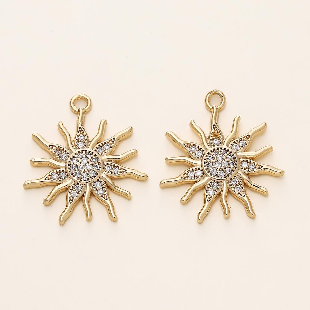 2/4Pcs 18K Gold Color Plated Various Leaves Charms Pendants with Zircon for DIY Necklace Jewelry Making Supplies Accessories