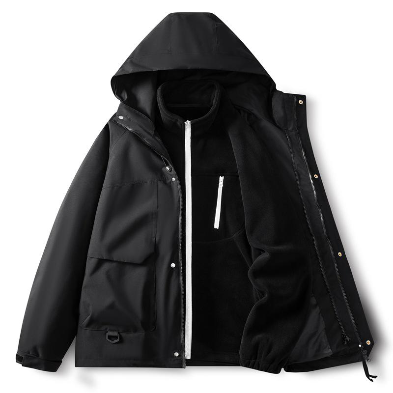 Unisex 3-in-1 Soft Shell Trekking Jacket – Warm, Windproof, Waterproof for Autumn/Winter