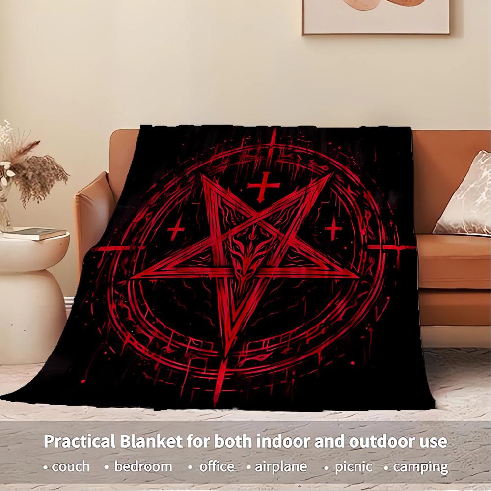1pc Occultism,Symbolism,Esoteric Print Flannel Blanket Suitable for All Seasons, Perfect for Home, Travel, or Camping  26