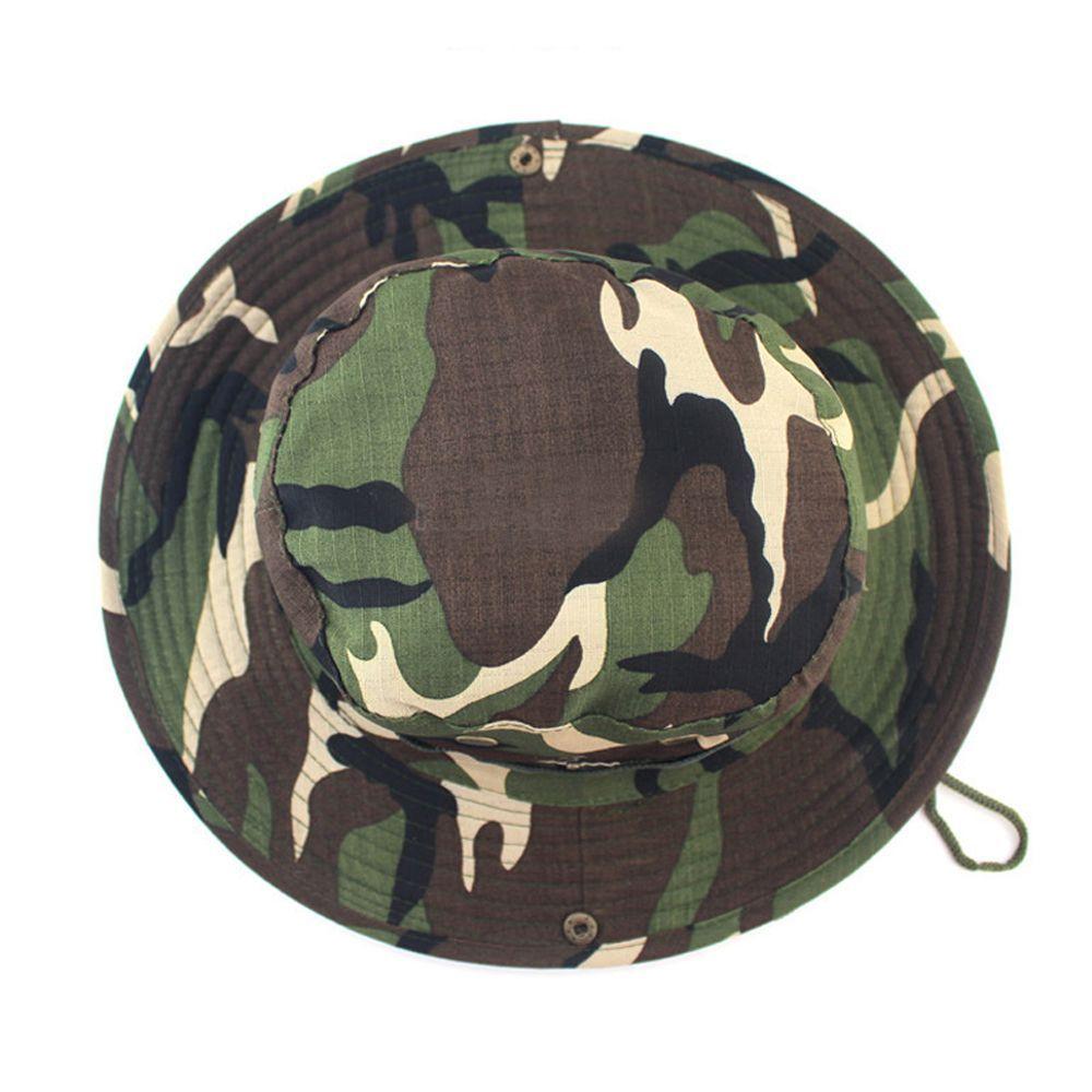 Men Unisex Wide Brim Bucket Hat Fishing Hiking Outdoor Cap Boonie Cap Sun Camo