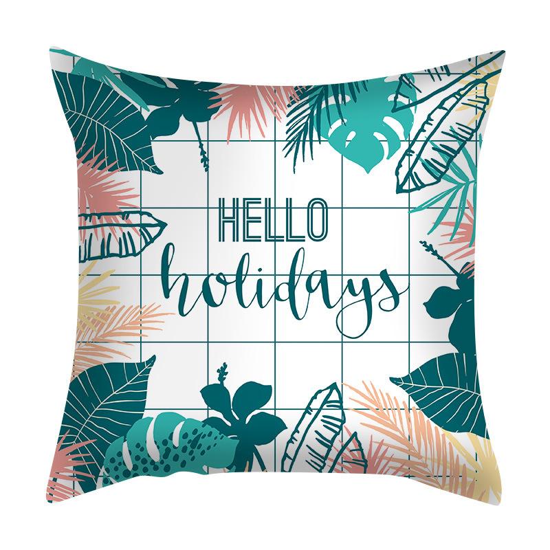 Summer Beach Scenery Cushion Cover Turquoise Pillowcase Polyester Sofa Chair Waist Hold Pillowcase Modern Home Decor 45x45cm