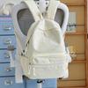 Cute Striped Backpack with Lace Trim, Lightweight School Bag for Women and Teens