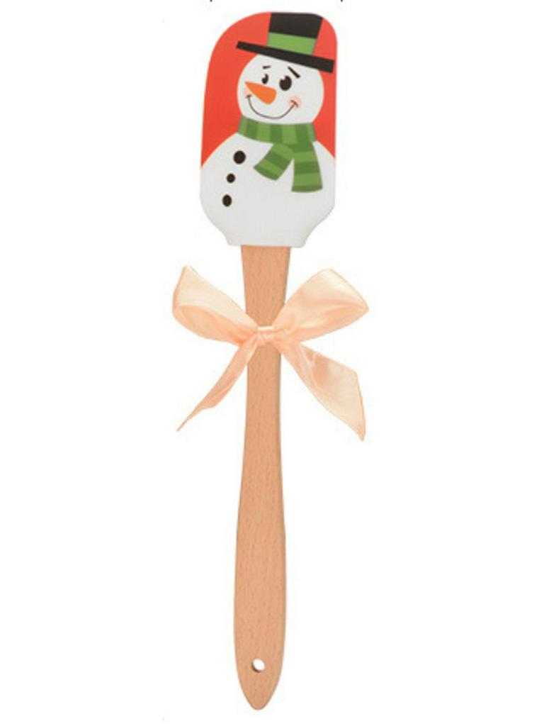Creative Silicone Spatula with Beech Wood Handle - Perfect for Butter and Cream, Ideal Christmas Gift