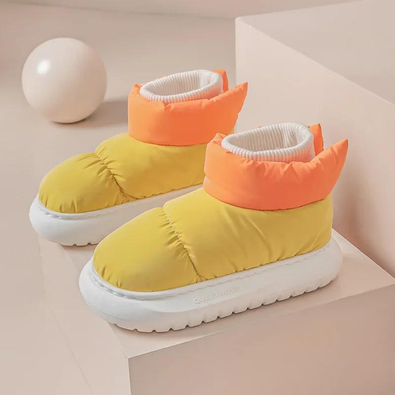 

Модные зимние женские ботинки Водонепроницаемые ботинки на платформе Хлопковая обувь Снежные ботинки Плюшевые теплые Для помещения Новые Удобные Противоскользящие Ботильоны 36-37 жёлтый