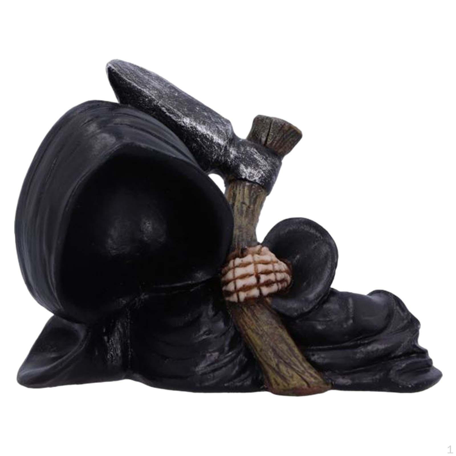 

Statue Halloween Figurine Ornaments, Holy Death, Santa Muerte Holding for Festival, Bedroom Home lie