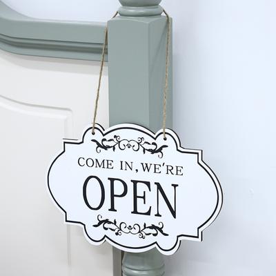 Open Closed Door Sign Business Sign Hanging Wood Vintage Style Reversible for Store Pub Restaurant Coffee Shop Porch Decoration