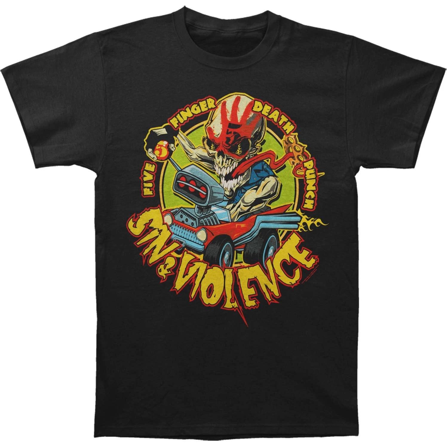 Men s Five Finger Death Punch Sin & Violence T-shirt Small Black L