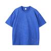 T-shirt da uomo in puro cotone pesante da 260 g, effetto retrò, con motivo a fiocchi di neve, vestibilità ampia, maniche corte