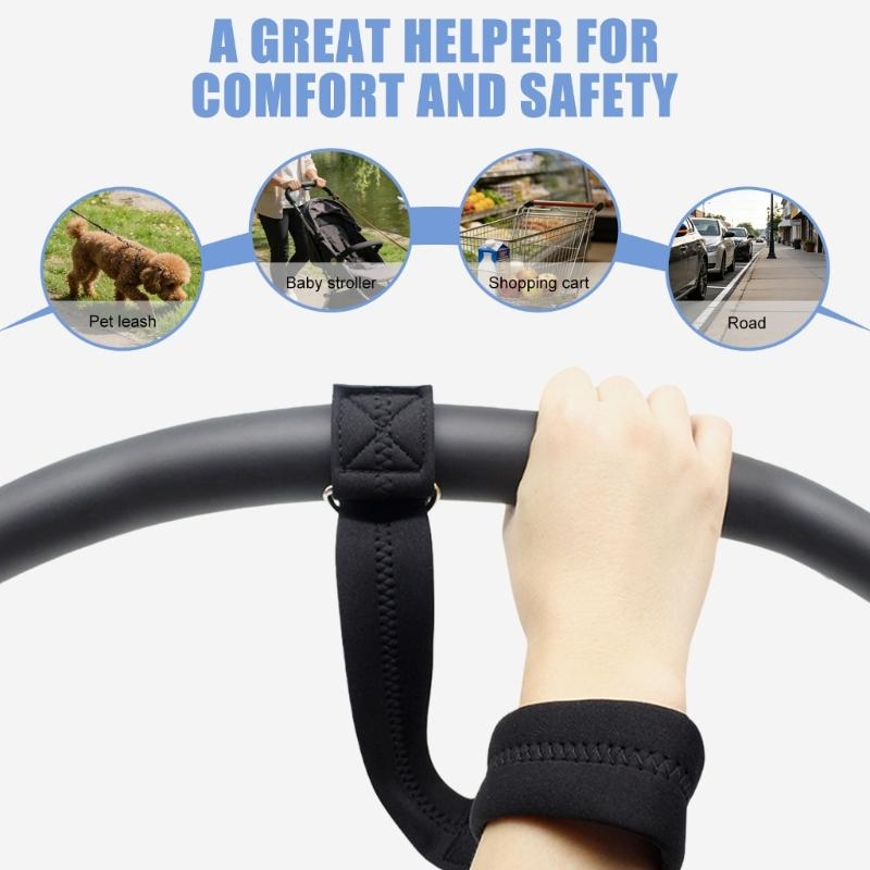2pcs Reinforced Stroller Wristband With Soft Tear Resistant Design For Child Pram Pushchair Stability Quick Installation