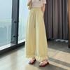 2026 Women's Pleated Ruffle Lace Hem Lantern Pants: Silk Cotton, Tapered Leg, Light and Casual for Spring/Summer