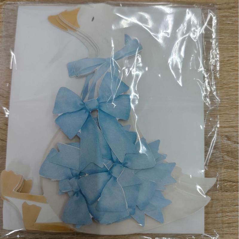 Adorable Geese Birthday Party Streamers Paper Bowknot Geese Bunting Hanging Decoration For Kids Birthday Celebration