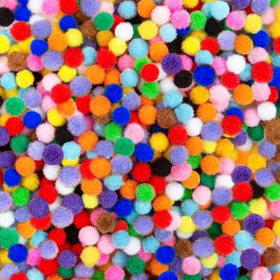1200pcs 1cm Pompoms, Multicolor Valentine Arts And Crafts Plush Pompoms, Pompoms For Crafts And Hobbies