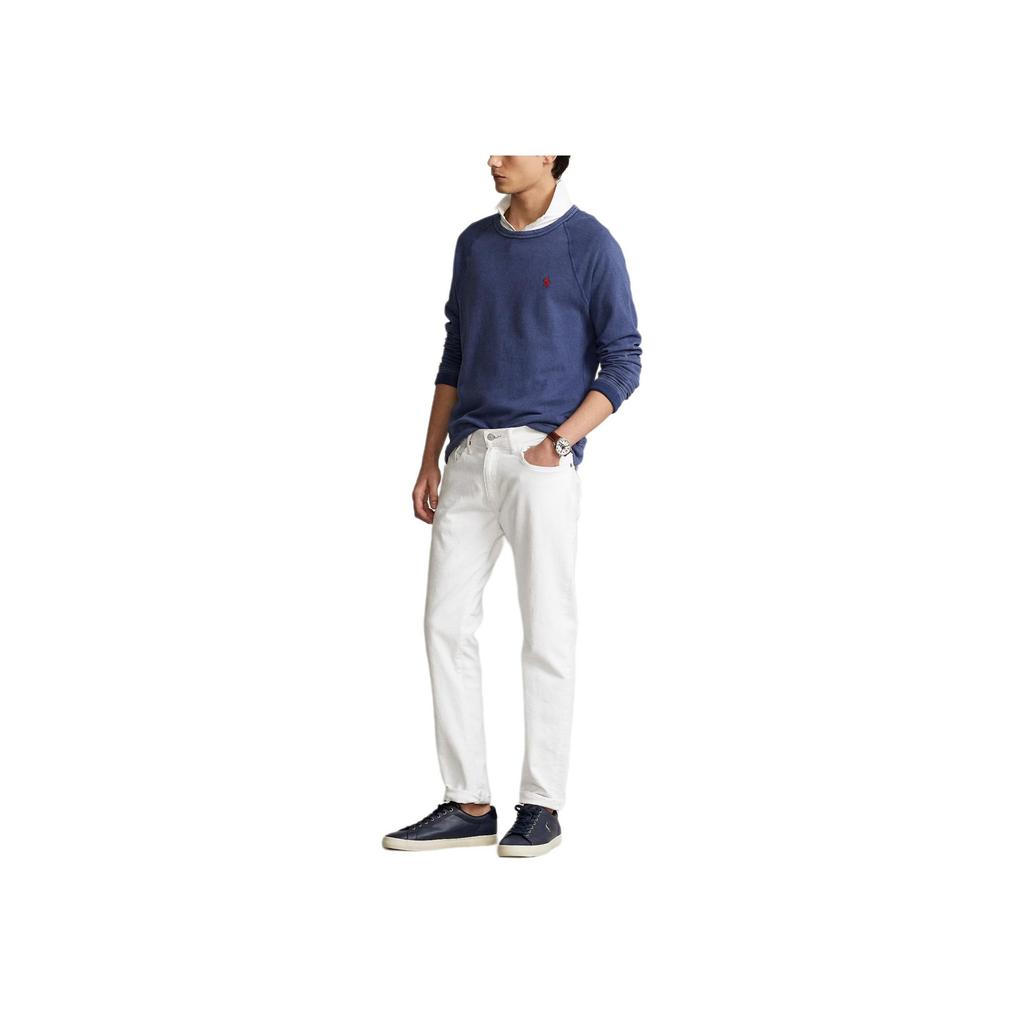 Polo Ralph Lauren Small Pony Logo Embroidered Washable Crewneck Sweatshirt Men Sweatshirt Navy-Blue 710874700-003
