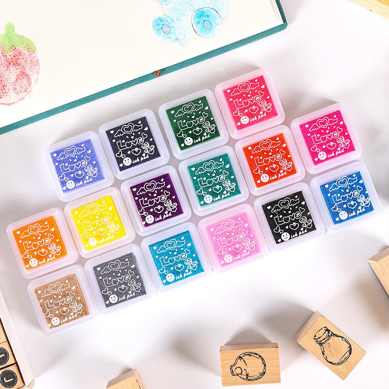 Colorful Ink Pad Set for Wax Seals and Children's Finger Painting - 24 Colors