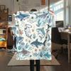 1PC Cute Marine Animals Print Flannel Blanket, High quality All Seasons, Home Decor, Warmth and Comfort, Perfect for Christmas Gifts
