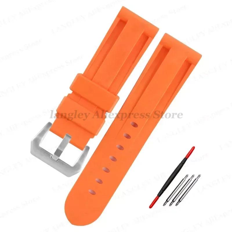 Rubber Watch Band 20mm 22mm 24mm 26mm for Panerai Strap Silicone Bracelet for Omega Mens Women Sport Band Replacement Wrist Band