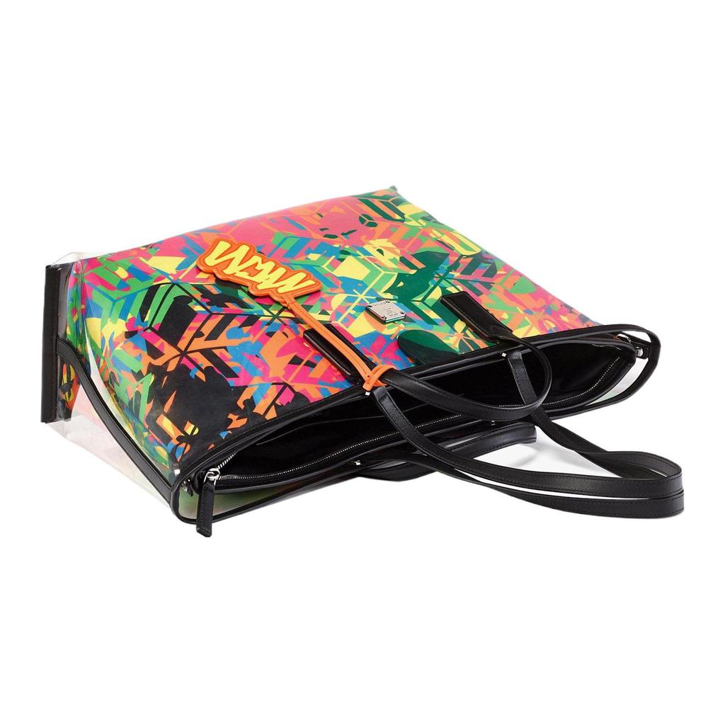 MCM Aren Cubic Colorful Geometric Pattern Eco-Friendly Nylon Tote Bag Women Tote Bags Transparent MWPCATA01MT001