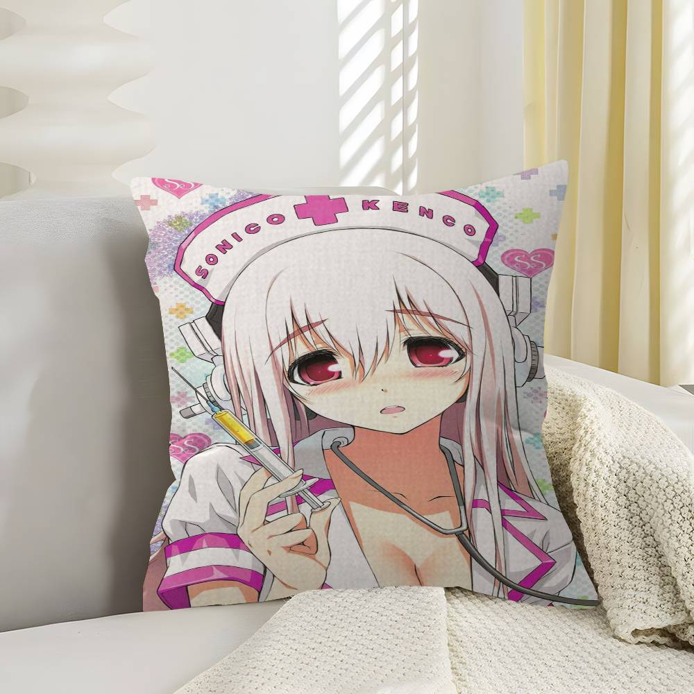 Poszewka na poduszkę Anime Super Sonico Poszewka na poduszkę do samochodu na sofę samochód Prezent świąteczny 40x40cm 45x45cm