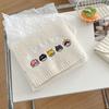 Womens Knitted Wool Blend Scarf With Festive Embroidery Warm Winter Accessory Layering