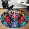 1pc Dragon StainedGlass Office Round Area Rug, Under Office Chairs Bedroom Living Room Home Decor, Room Deco, Available in Various Sizes