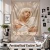 Wall Hanging Tapestry With Custom Name & Text, Billie Eilish Decorative Tapestry For Bedroom