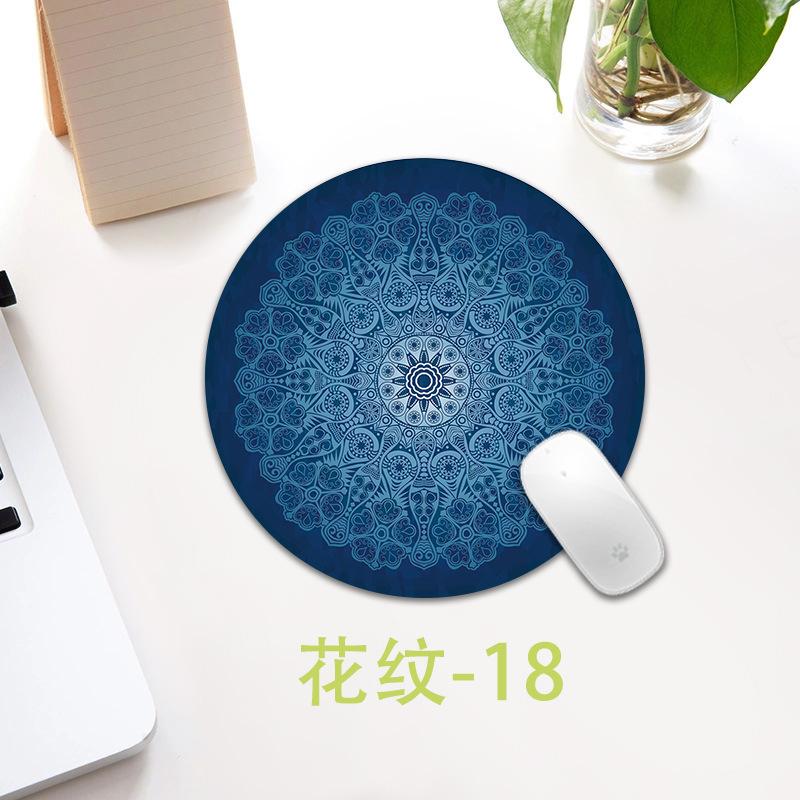 Ethnic Style Pattern Round Small Creative Thickened Mouse Pad Keyboard Pad Office Cup Table Mat Production