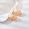 SUMENG New Korean Simple Retro Geometric Earrings for Woven Ball Imitation Pearl Smooth Round Earrings Metal Jewelry Accessories