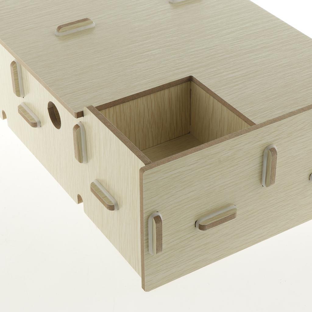 Wood Monitor Stand Drawers Computer Laptop Printer Riser Desk Rice White