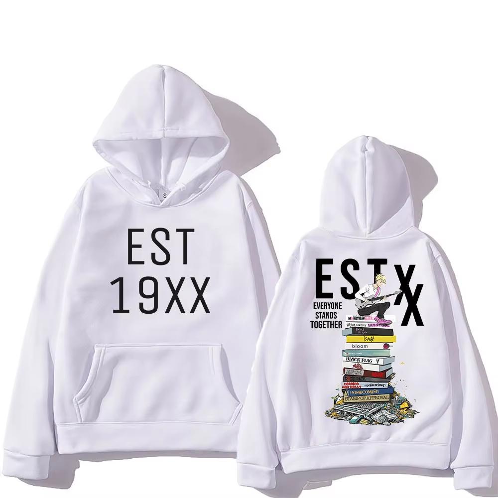 Mgk Hip Hop Men's hoodie with printed patterns on the back comfortable Gothic hoodie Korean-style Clothing for Men