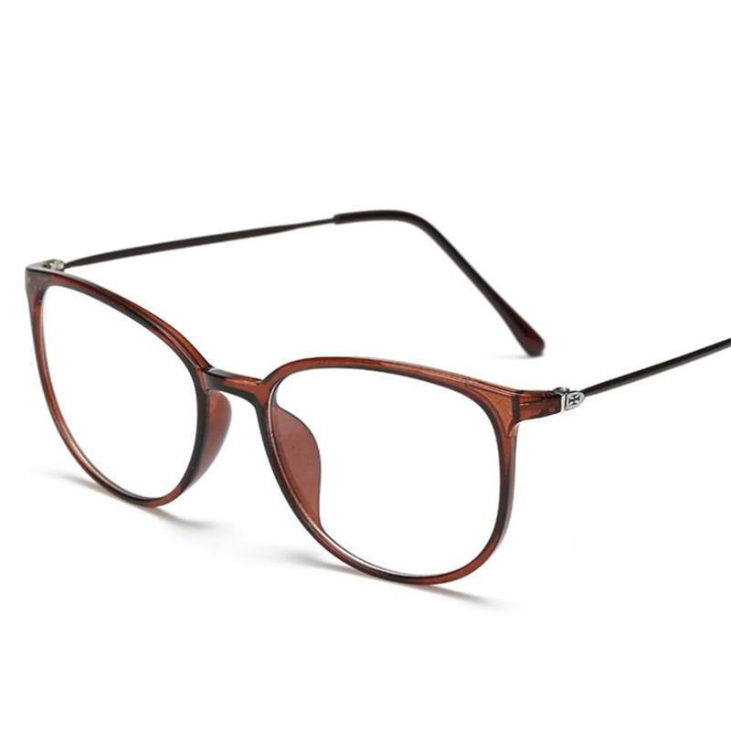 Ultraleichte TR90 Myopiebrille Retro Ovaler Rahmen für Damen Herren Dioptrien -0,5 bis -6 Kurzsichtigkeit Brillen