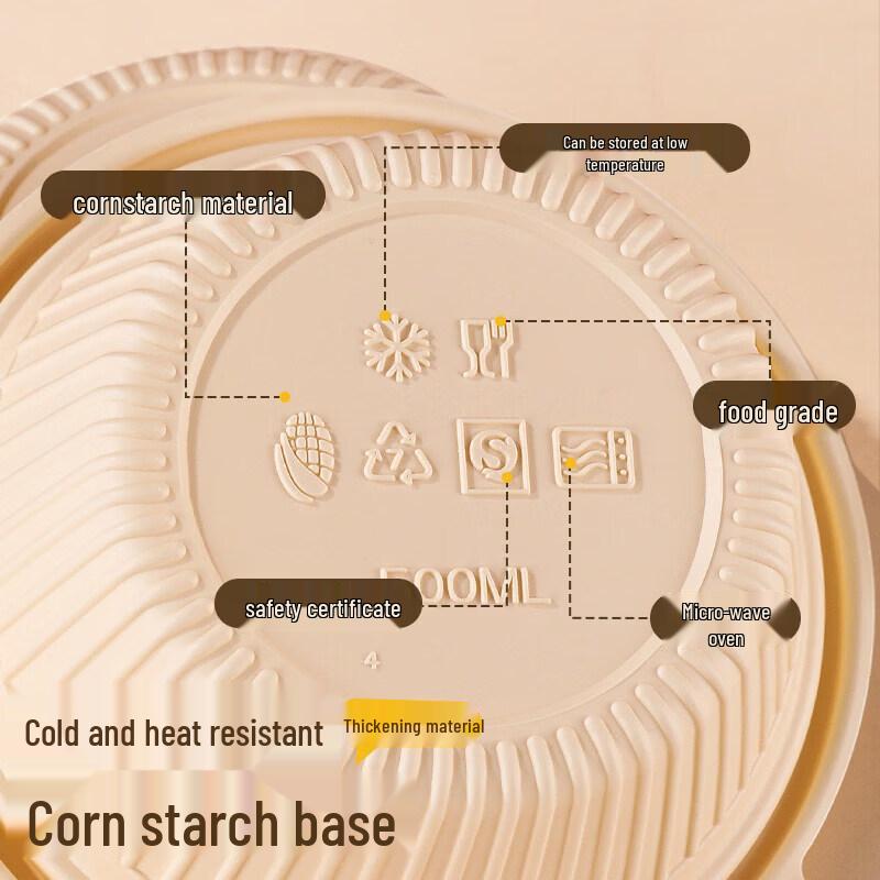 Biodegradable Corn Starch Microwaveable Lunch Boxes