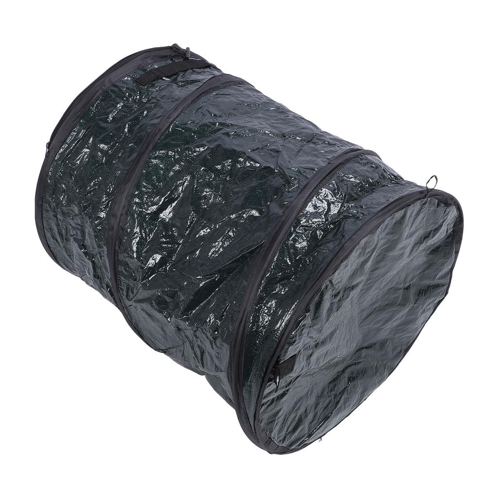 Portable   Trash Can with Zippered Lid, Space-Saving Design for Indoor and Outdoor Activities