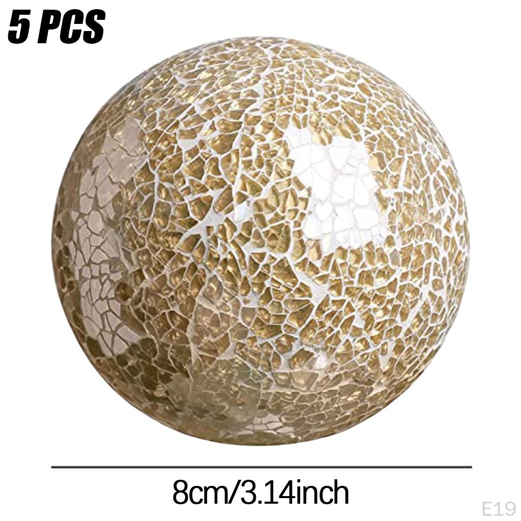 -Ball Balls Set Centerpieces Bowls 8cm Glass for Coffee Table Decor