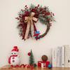 Christmas Wreath With Red Berries Bows Door Hanging Xmas Holiday Decor